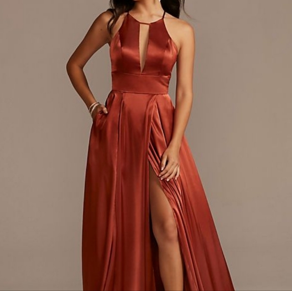 David's Bridal, size 12, cinnamon dress